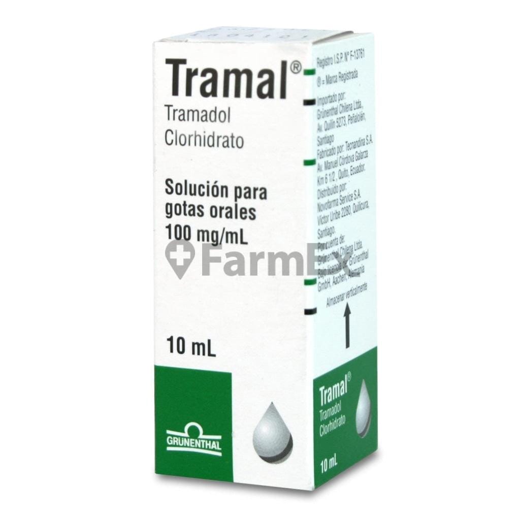 Tramal Solución para Gotas Orales 100 mg / mL x 10 mL Farmex-VidaTres-Persistente